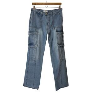 Sweet Heart Womens Cargo Jeans, Size 11, light blue
